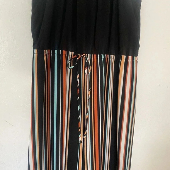 Emma & Michele Jumpsuit One Piece Sleeveless Striped Dressy or Casual XL - Picture 4 of 8